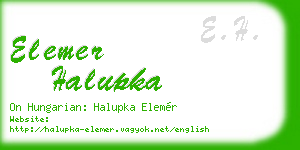 elemer halupka business card